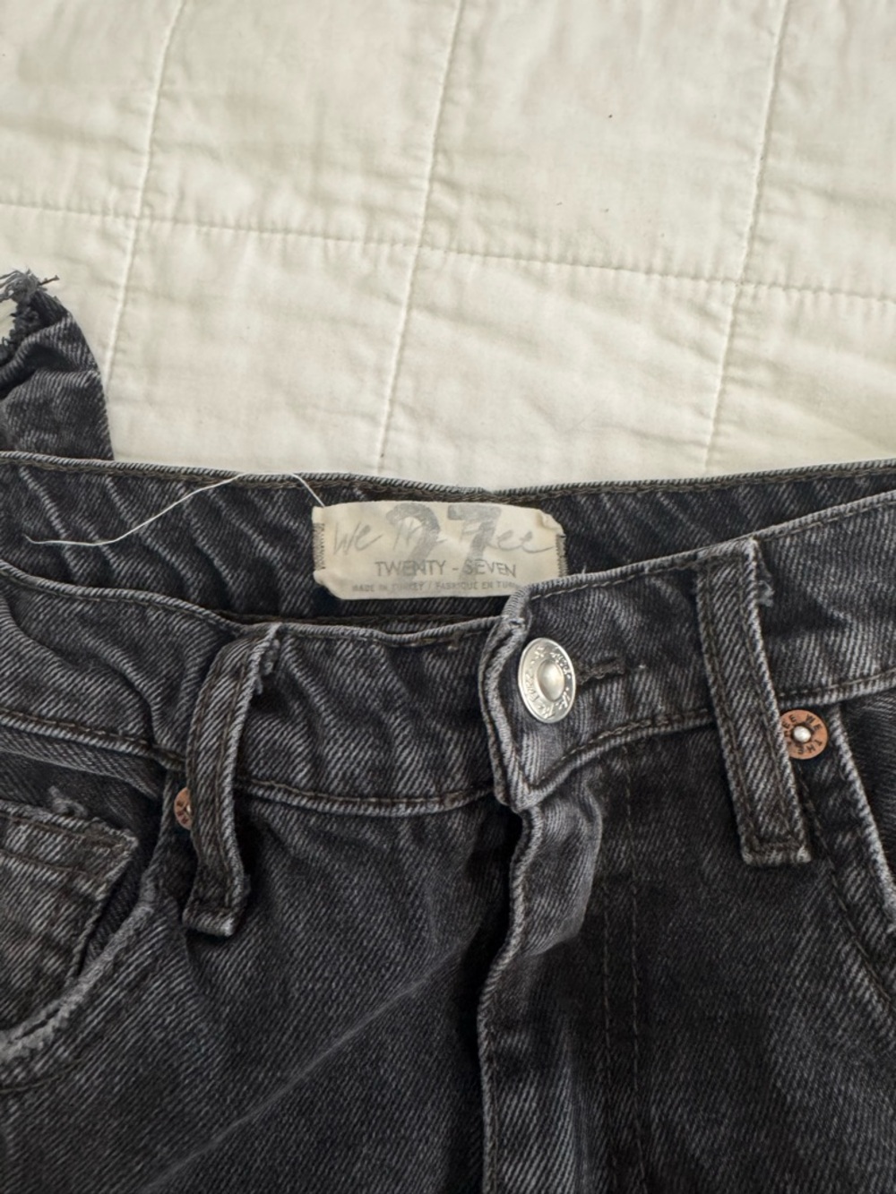 Free People High-Rise Washed Black Jeans
